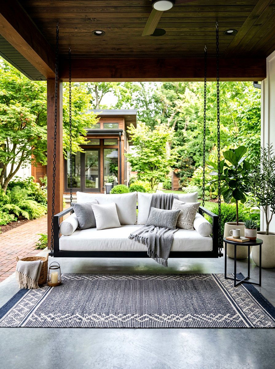 Modern swing porch - 30 modern front porch ideas