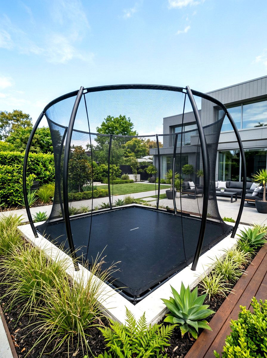 Modern trampoline enclosure - 30 trampoline landscaping ideas