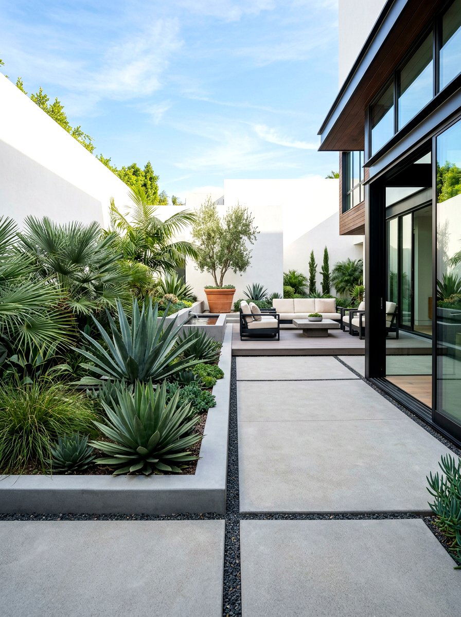 Modern tropical courtyard - 30 tropical landscaping ideas
