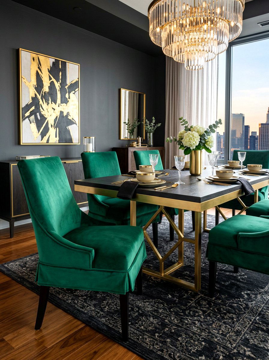 Modern velvet slipcover - 30 slipcovered dining chair ideas
