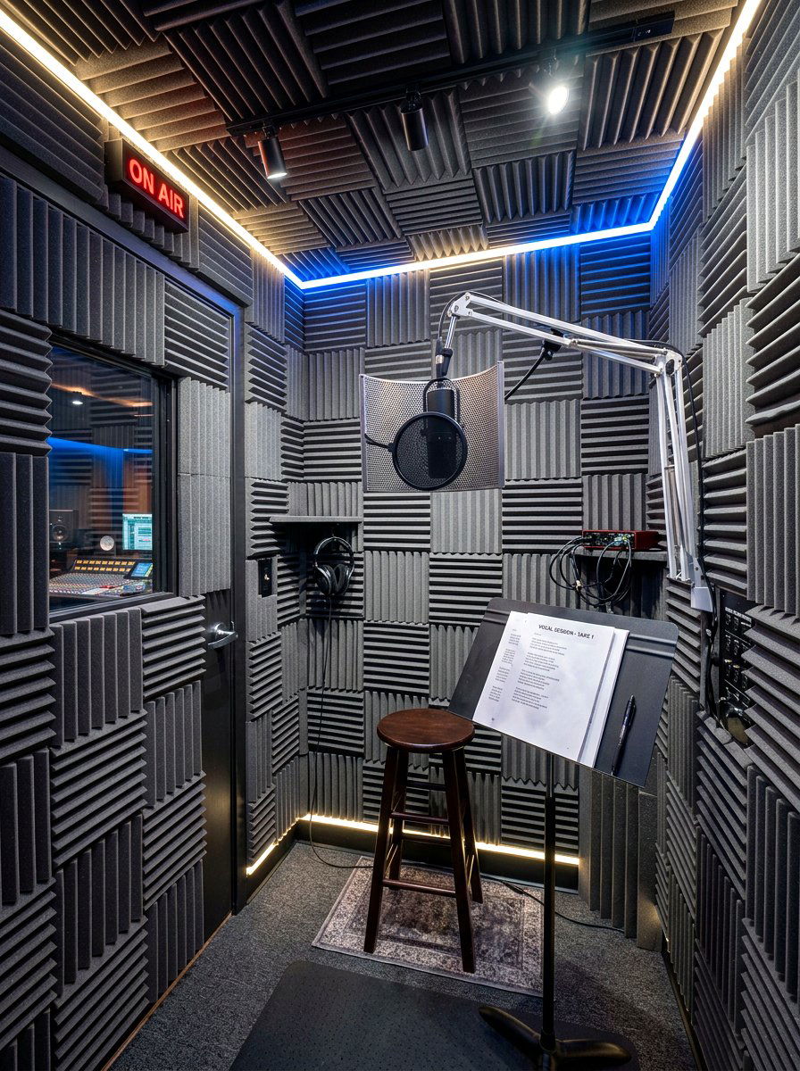 Modern vocal booth - 30 music room ideas