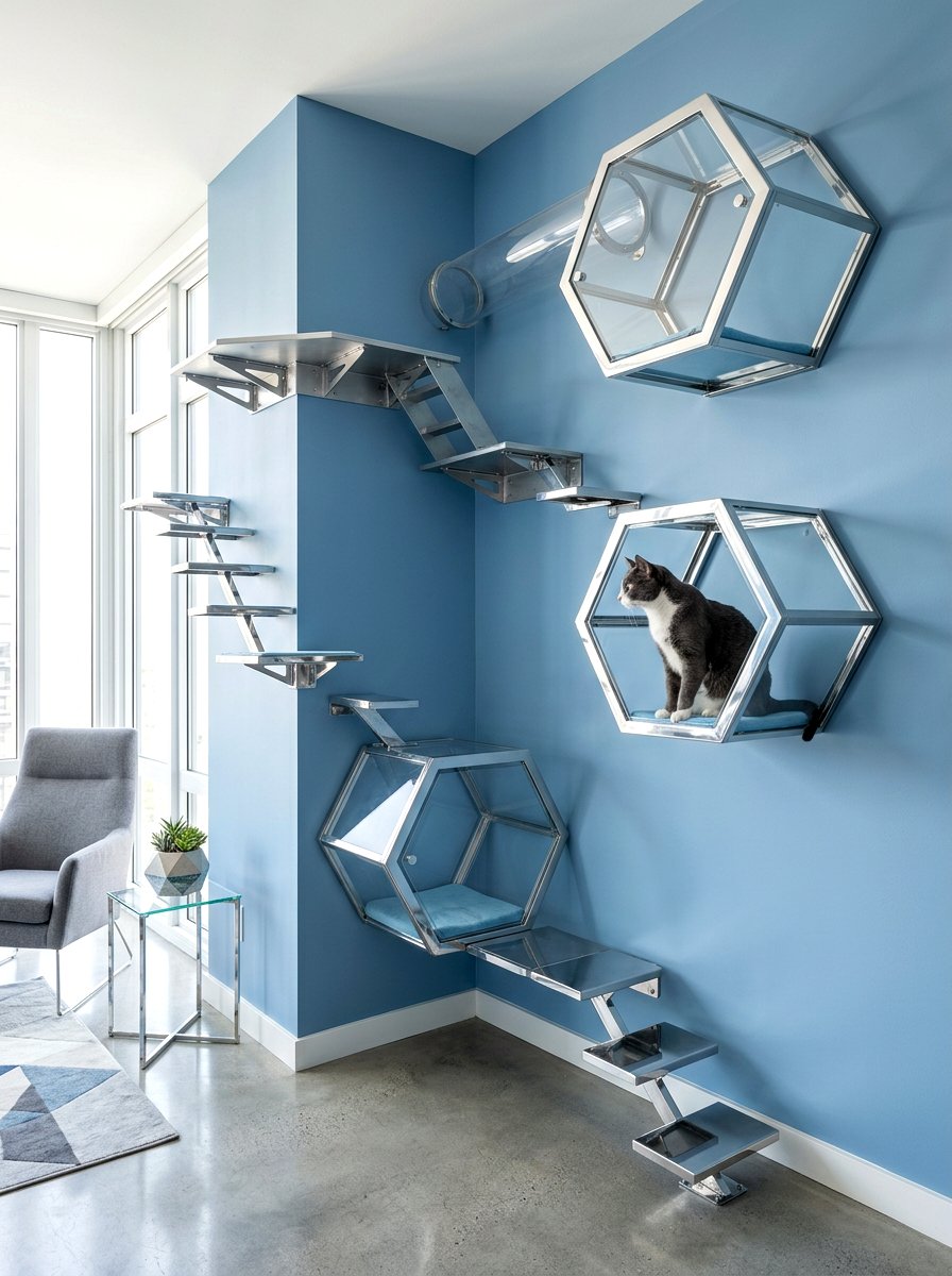 Modern wall cat climbing corner - 30 cat climbing corner ideas