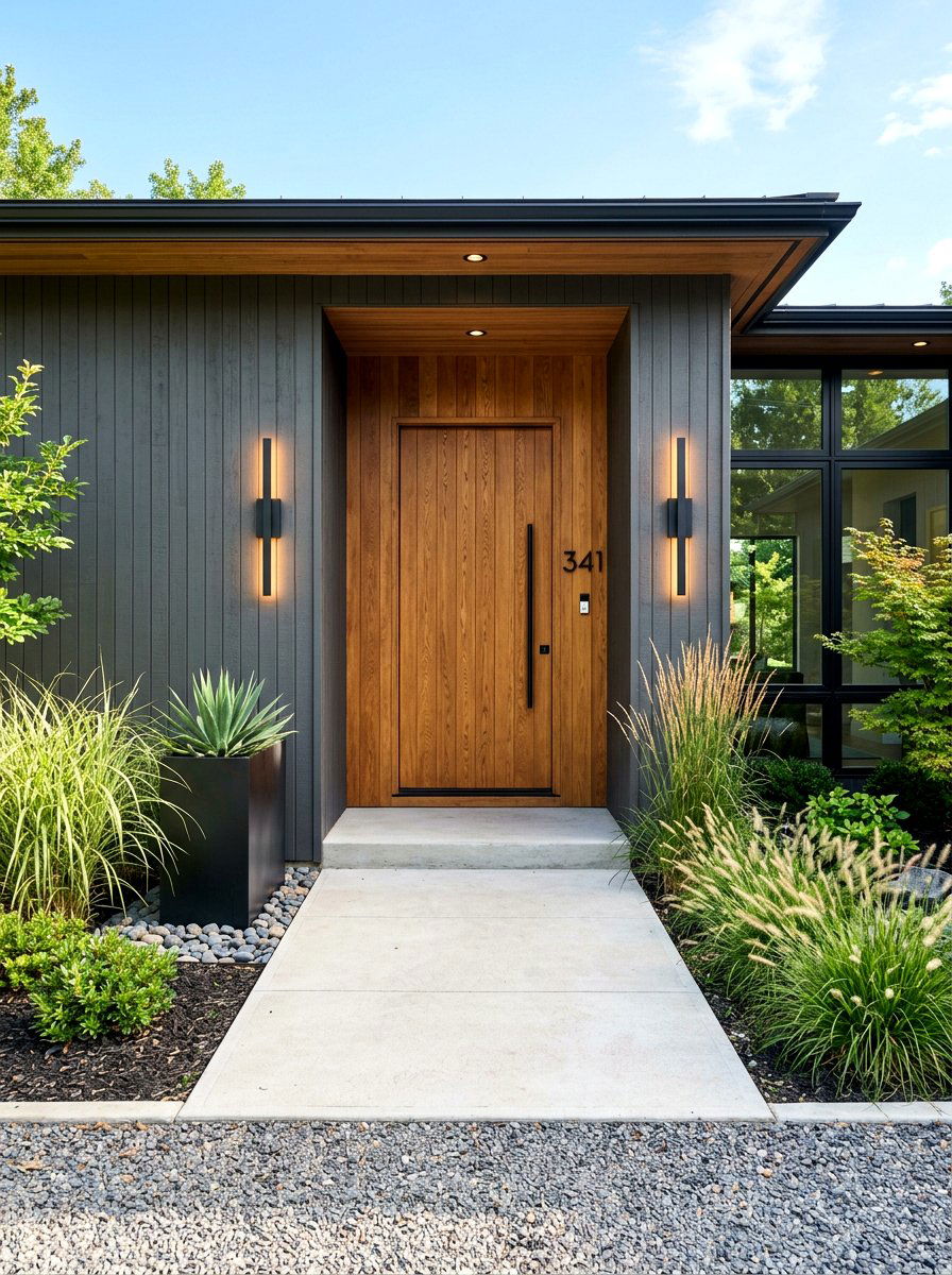 Modern wall sconce - 30 exterior lighting ideas for front of house