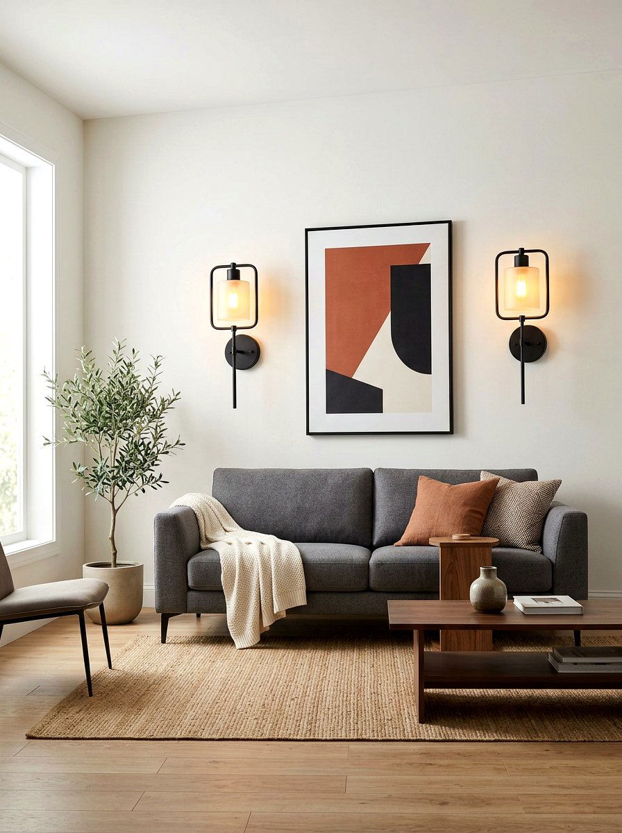 Modern wall sconce lighting - 30 small living room ideas