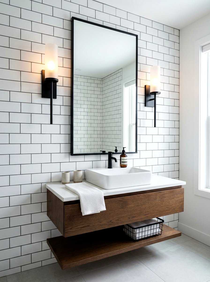 Modern wall sconces bathroom - 30 bathroom wall decor ideas