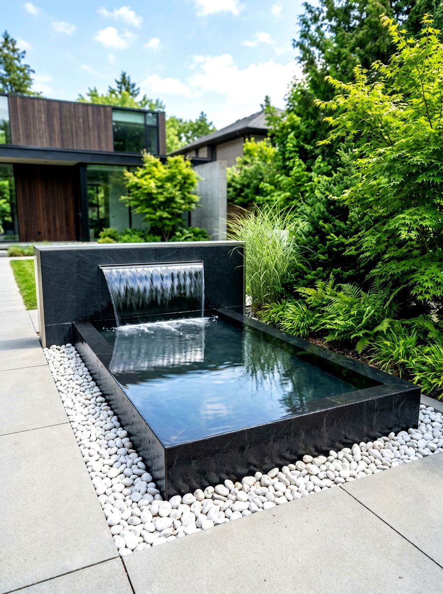 Modern water feature - 30 modern garden ideas