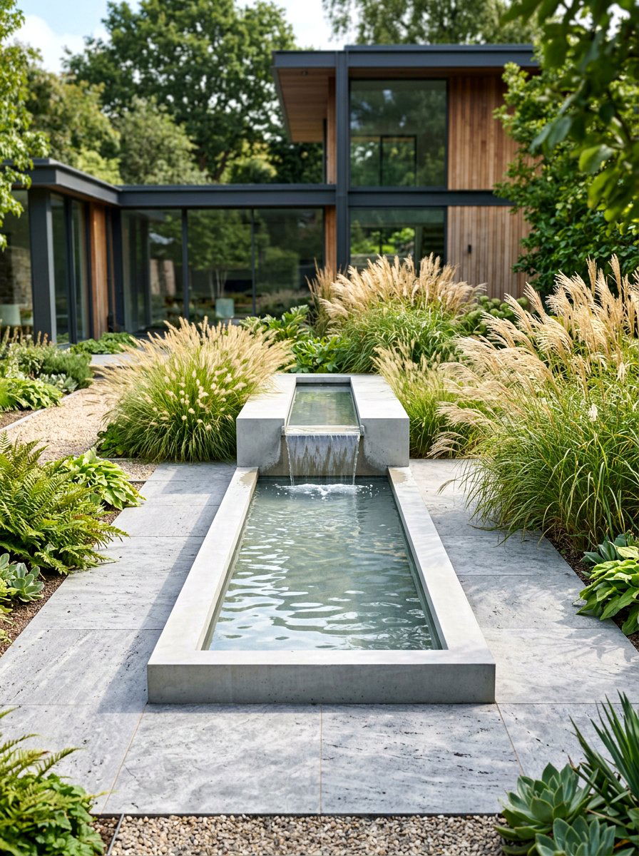 Modern water feature - 30 Scandinavian patio ideas