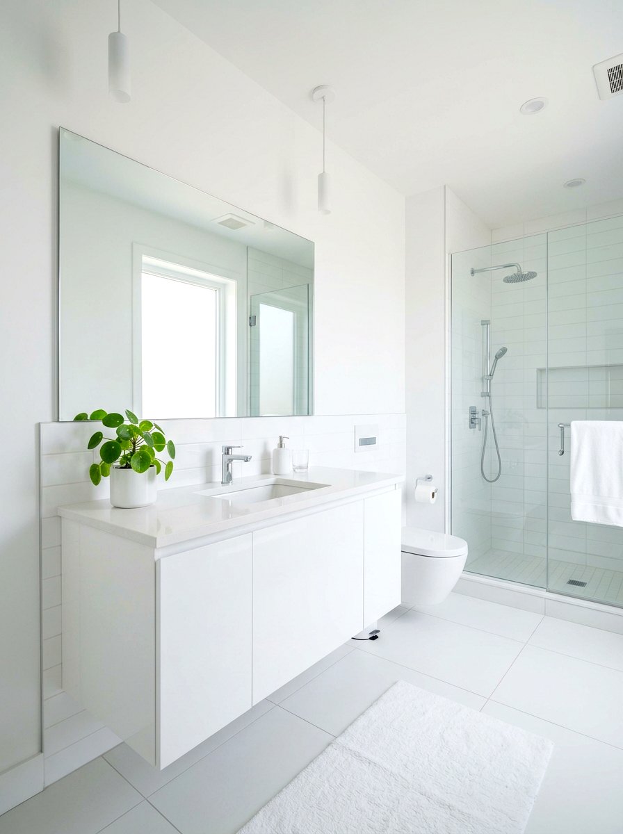 Modern white bathroom - 30 serene bathroom decor ideas