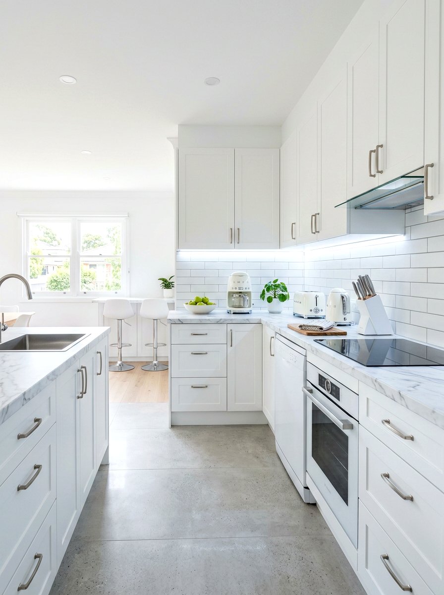 Modern white rental kitchen - 30 rental kitchen glow up ideas