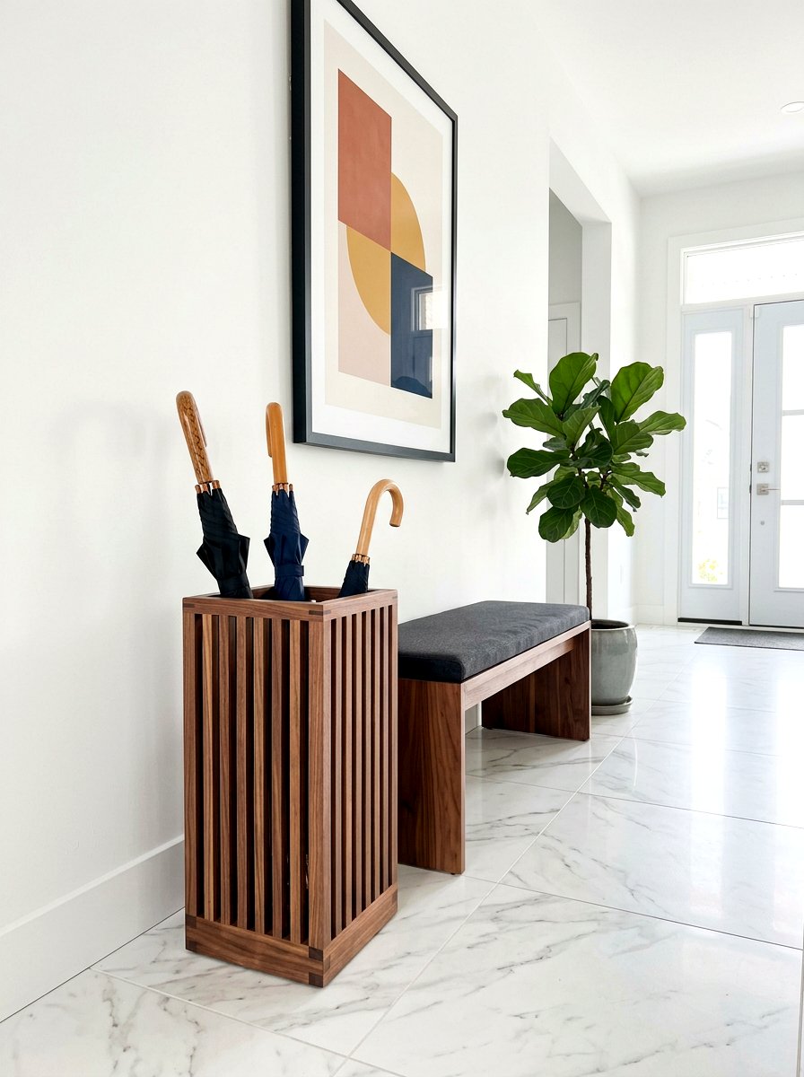 Modern wood umbrella holder - 30 umbrella cabinet ideas