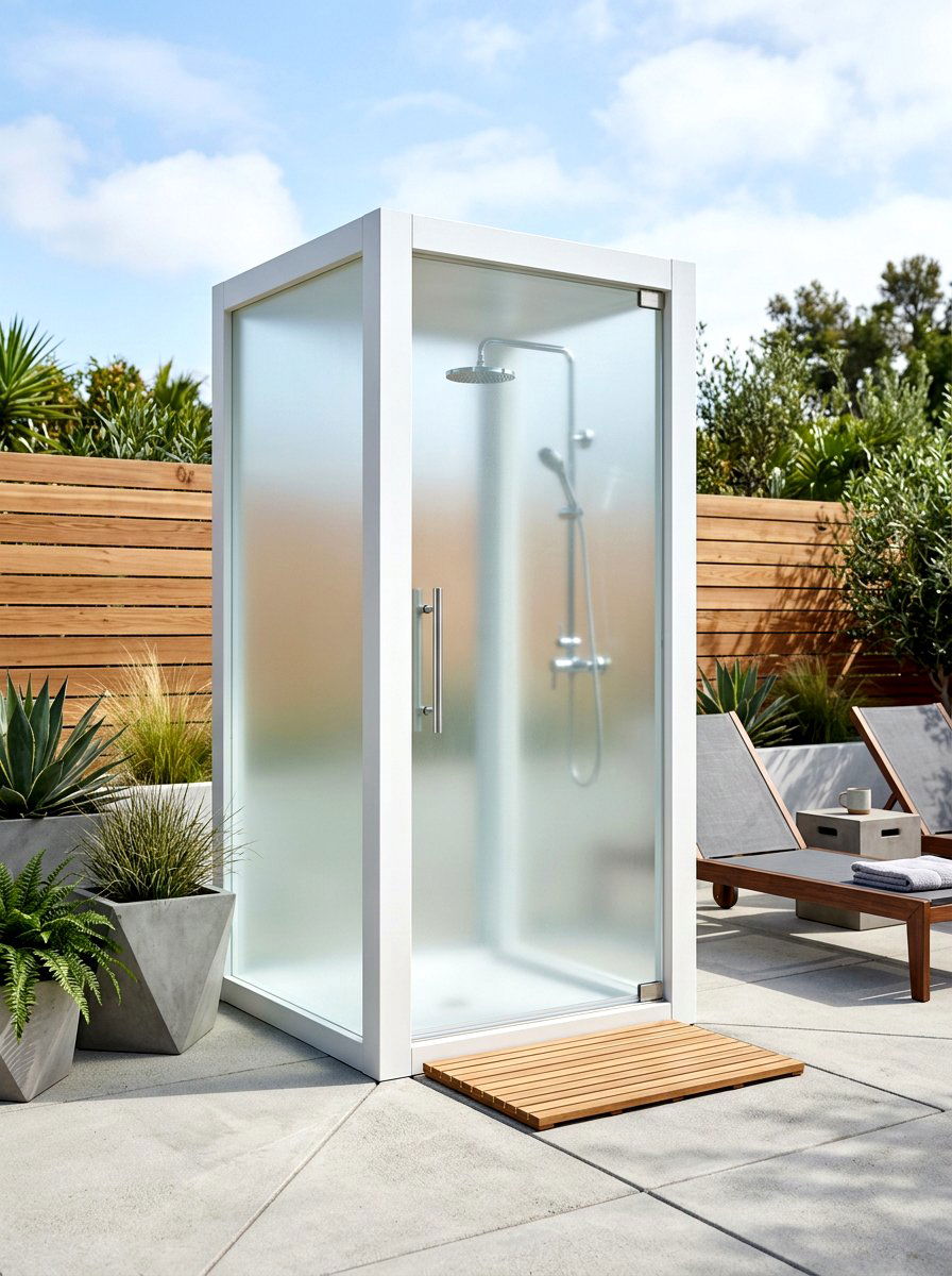 Modernist Cubicle Shower - 30 outdoor shower ideas