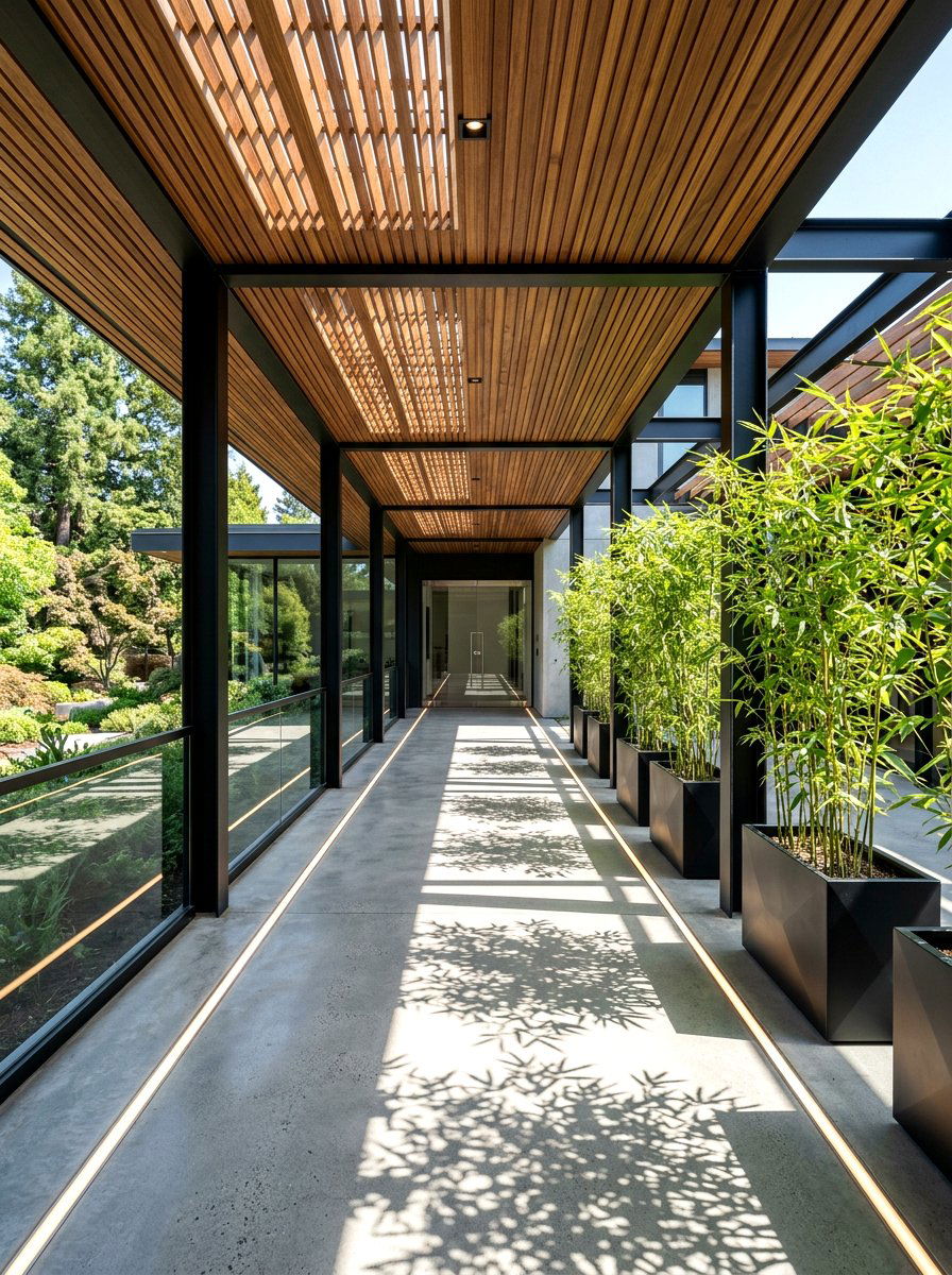 Modernist light breezeway - 30 breezeway garden ideas