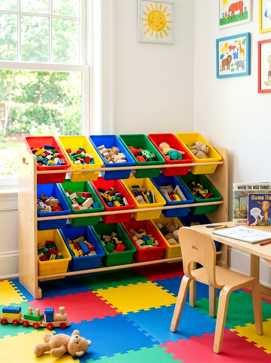 Modular Bin System - 30 playroom storage ideas
