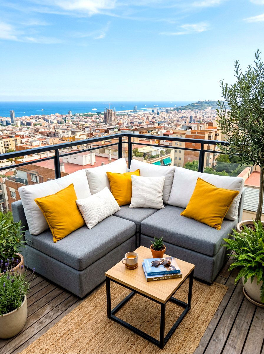 Modular Corner Couch - 30 balcony furniture ideas
