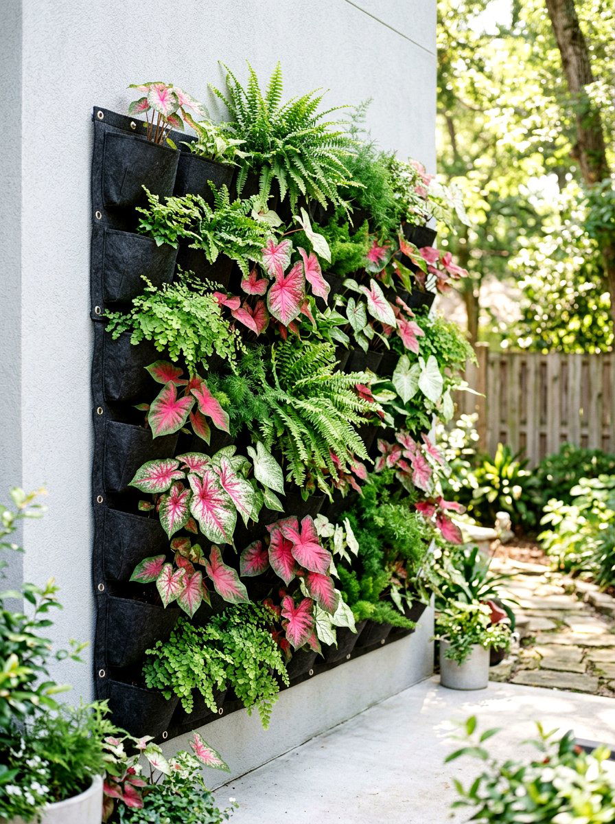 Modular Felt Pocket Wall - 30 vertical garden privacy wall ideas