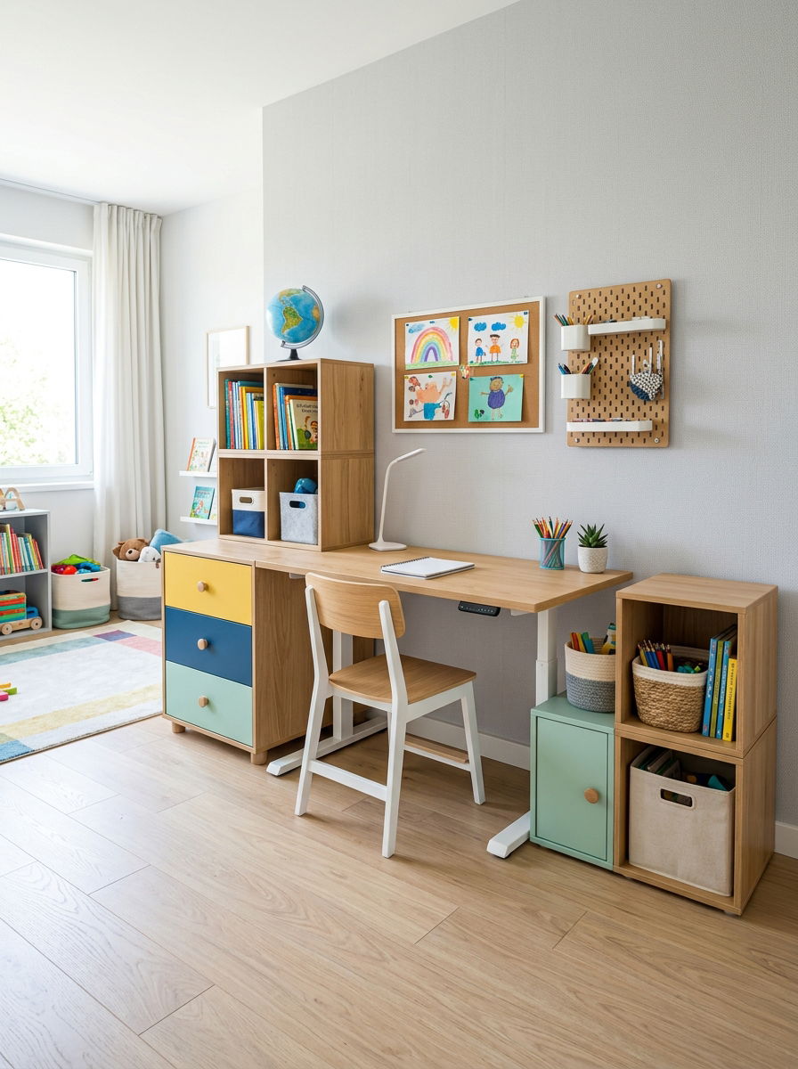 Modular Kids Desk System - 30 homework studio kids ideas