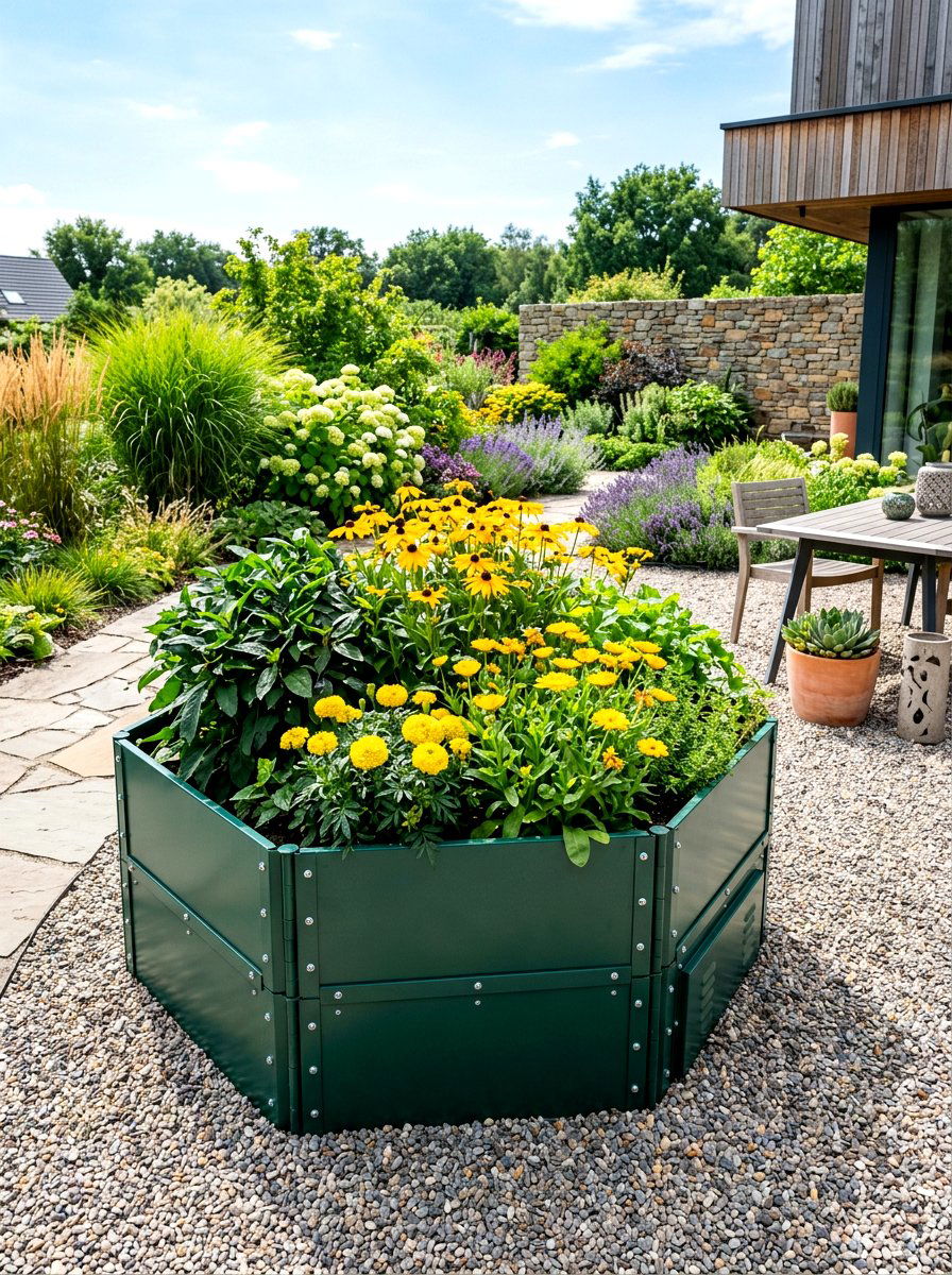Modular Metal Garden Bed - 30 raised kitchen garden ideas