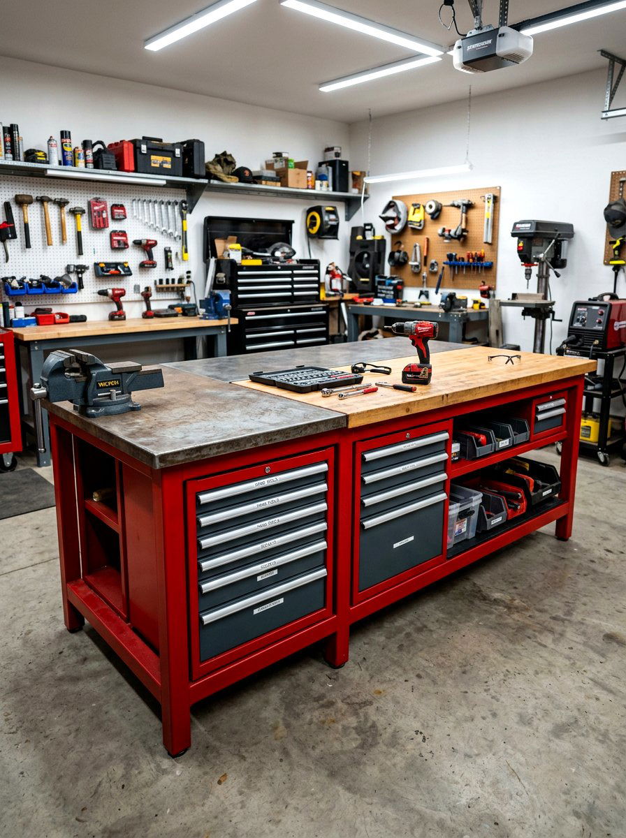 Modular Metal Workbench - 30 garage workbench ideas