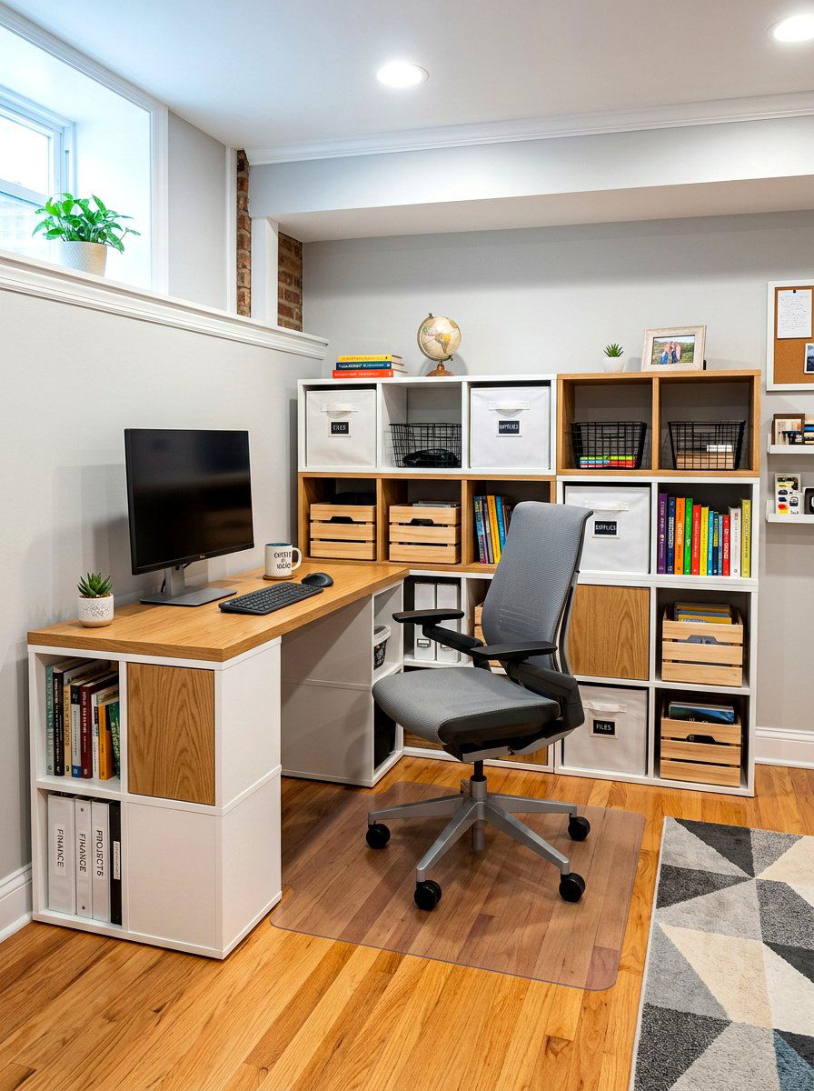 Modular Office Furniture - 30 basement office nook ideas