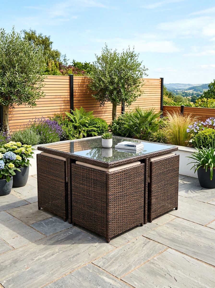 Modular Rattan Cube Set - 30 compact patio furniture ideas