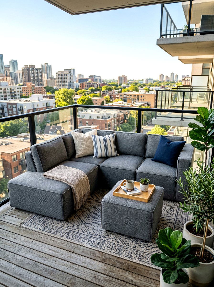 Modular Sectional For Small Spaces - 30 tiny balcony seating ideas