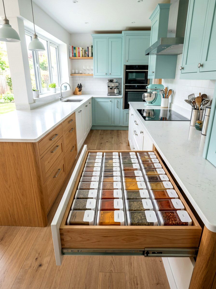 Modular Spice Bins - 30 spice drawer ideas