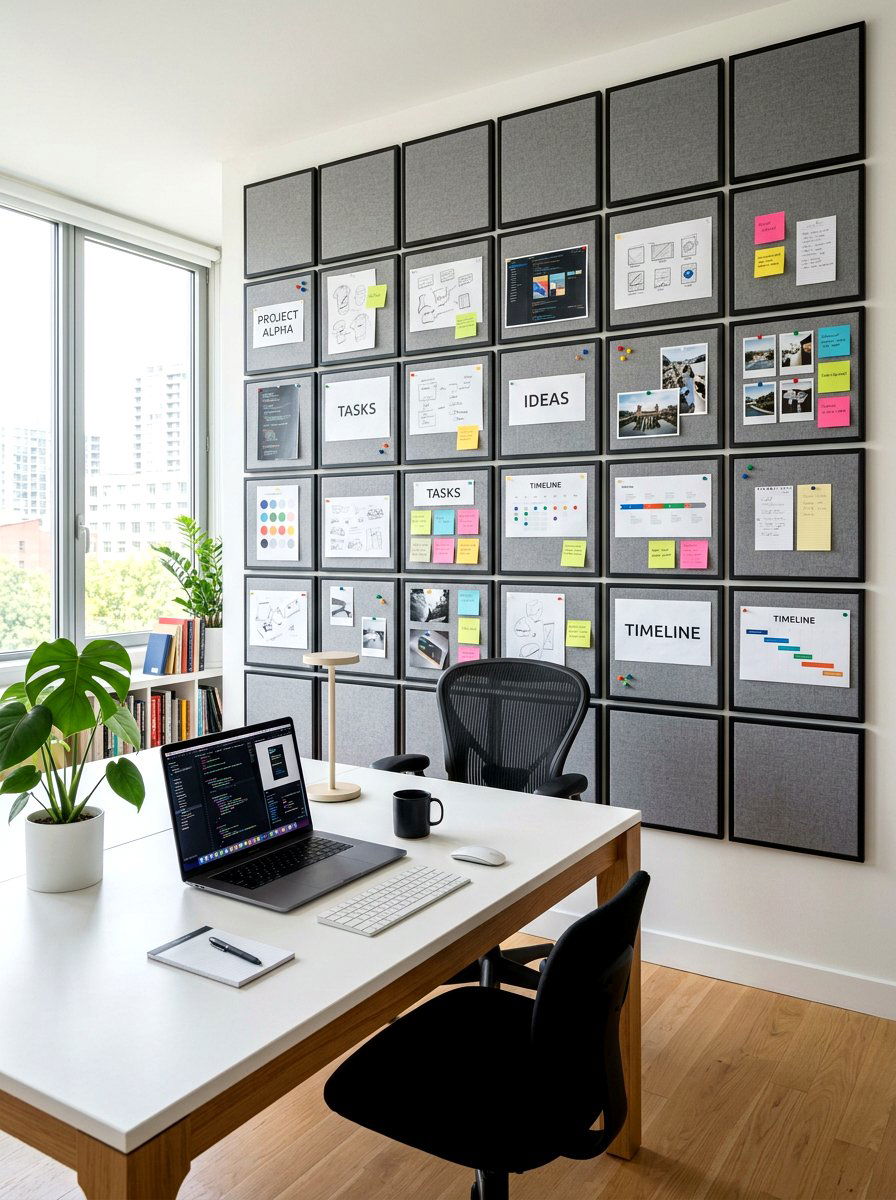 Modular Square Pin Board - 30 pin board office wall ideas
