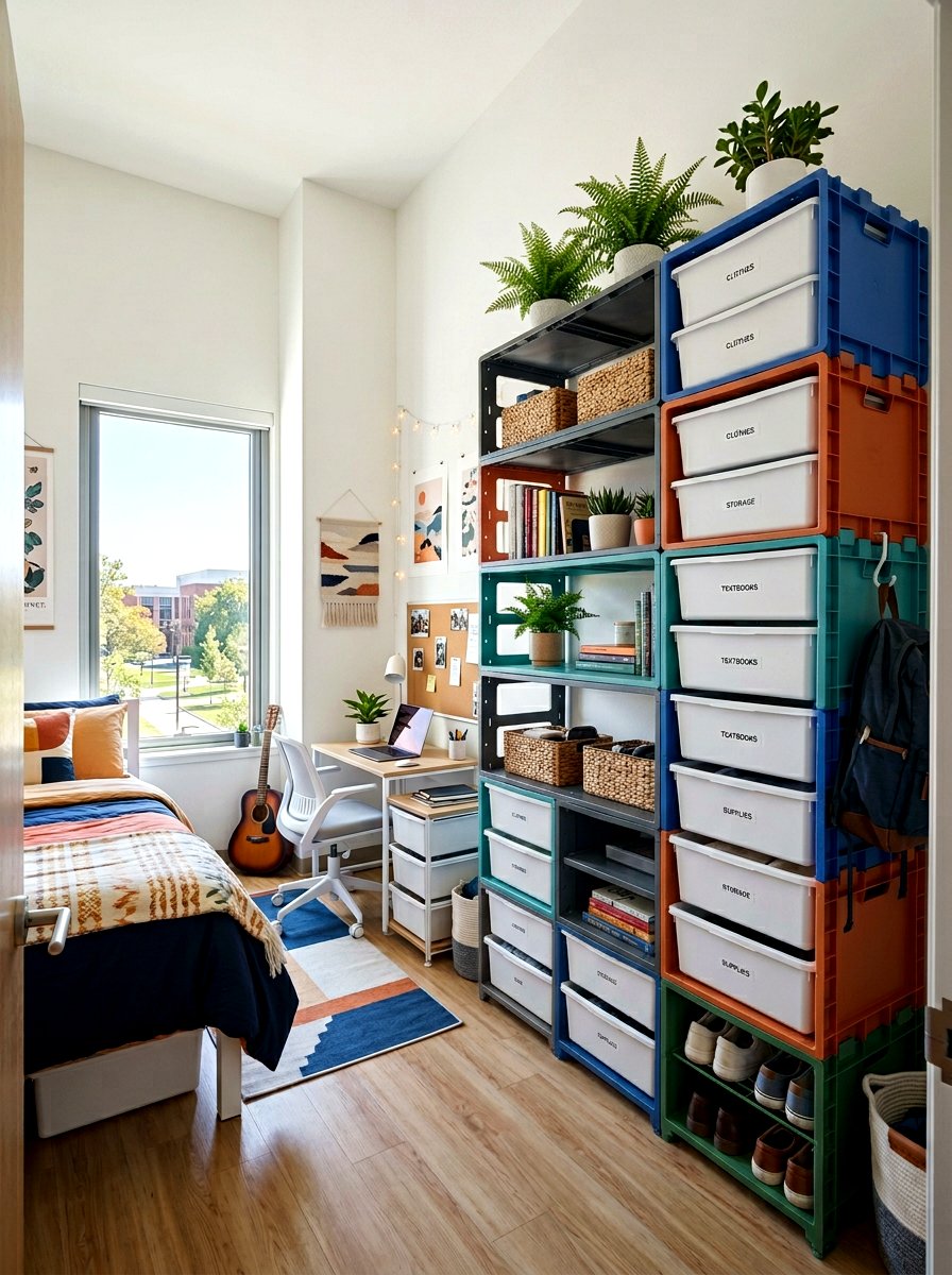 Modular Stacking Units - 30 dorm storage under bed ideas
