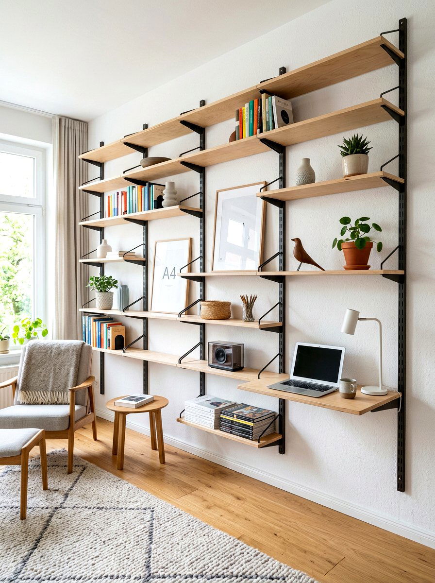 Modular Wall Shelving System - 30 bookshelf wall ideas