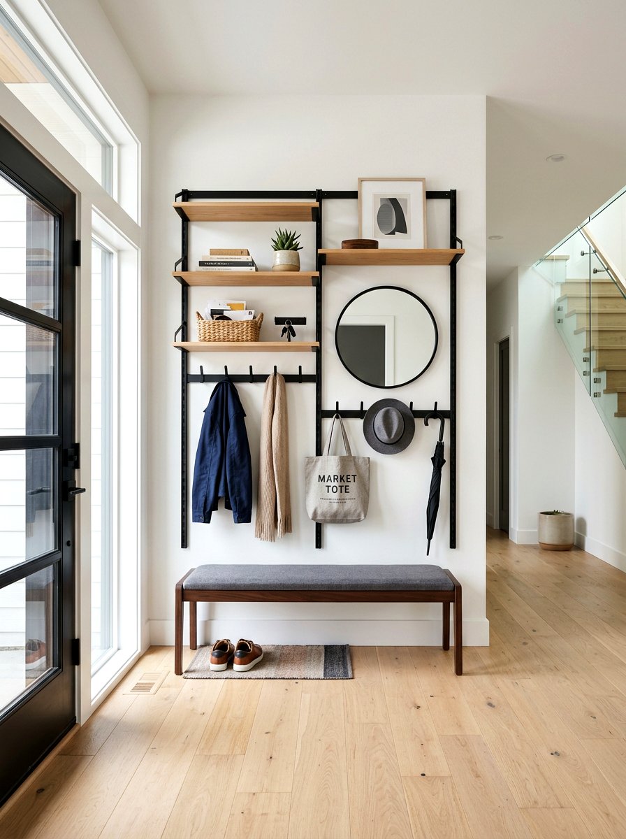Modular Wall Storage System - 30 slim foyer storage ideas