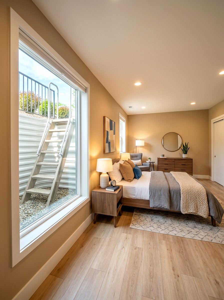Modular egress window well - 30 basement bedroom egress ideas