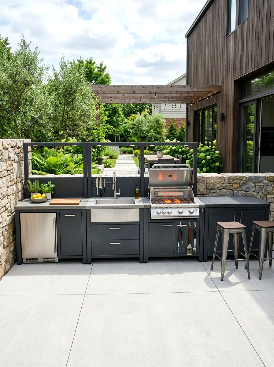 Modular outdoor kitchen units - 30 patio cooking area ideas