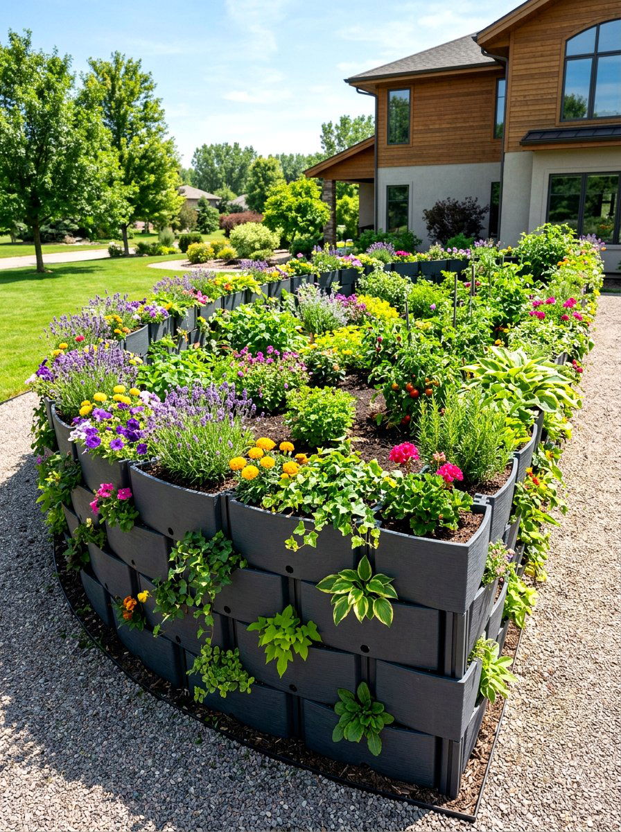 Modular planter garden fence - 30 vegetable garden fence ideas