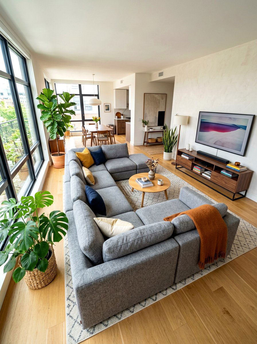 Modular seating arrangement - 30 viral apartment decor ideas