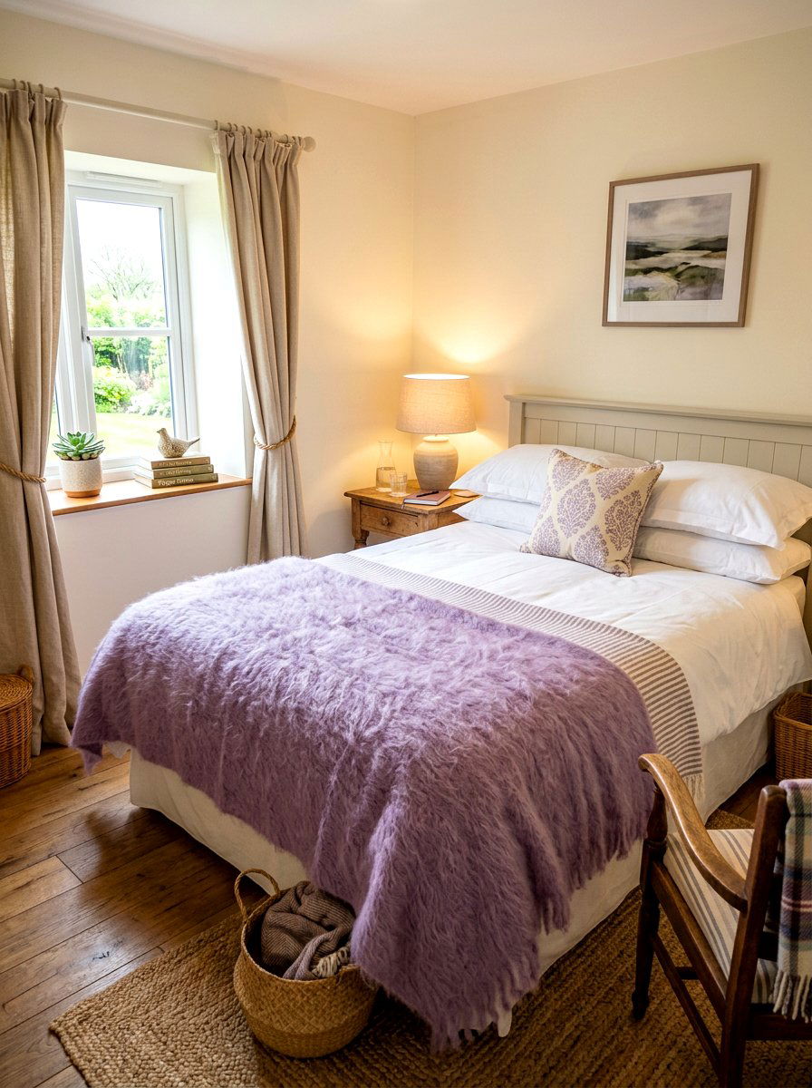 Mohair throw - 30 tactile bedroom decor ideas