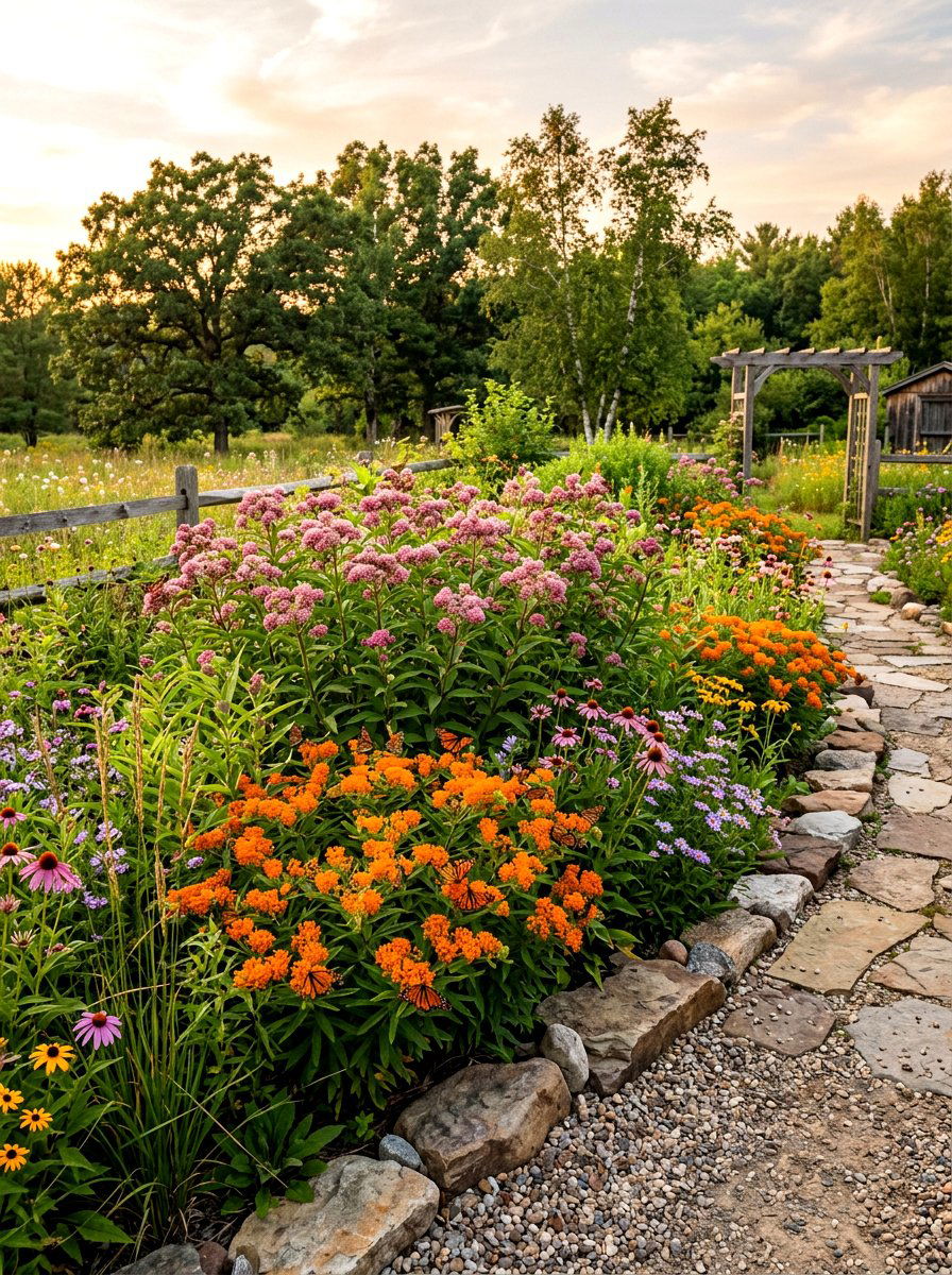 Monarch Butterfly Garden Border - 30 butterfly border ideas