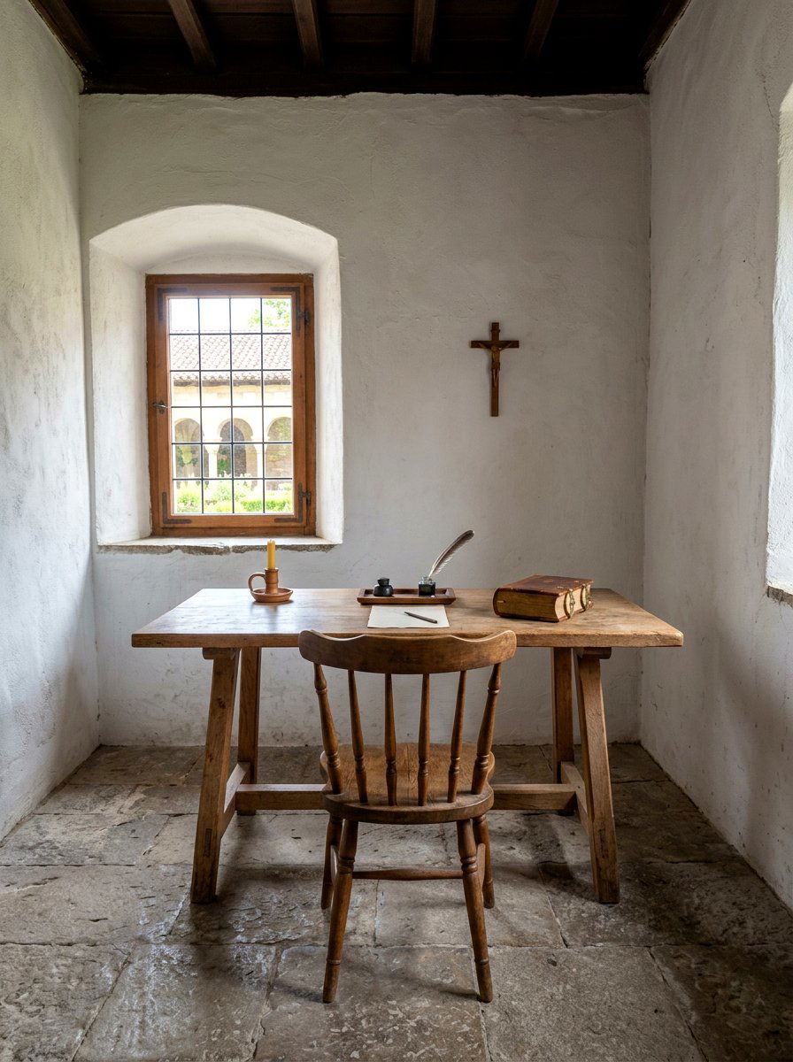Monastic Desk Setup - 30 offline home office ideas