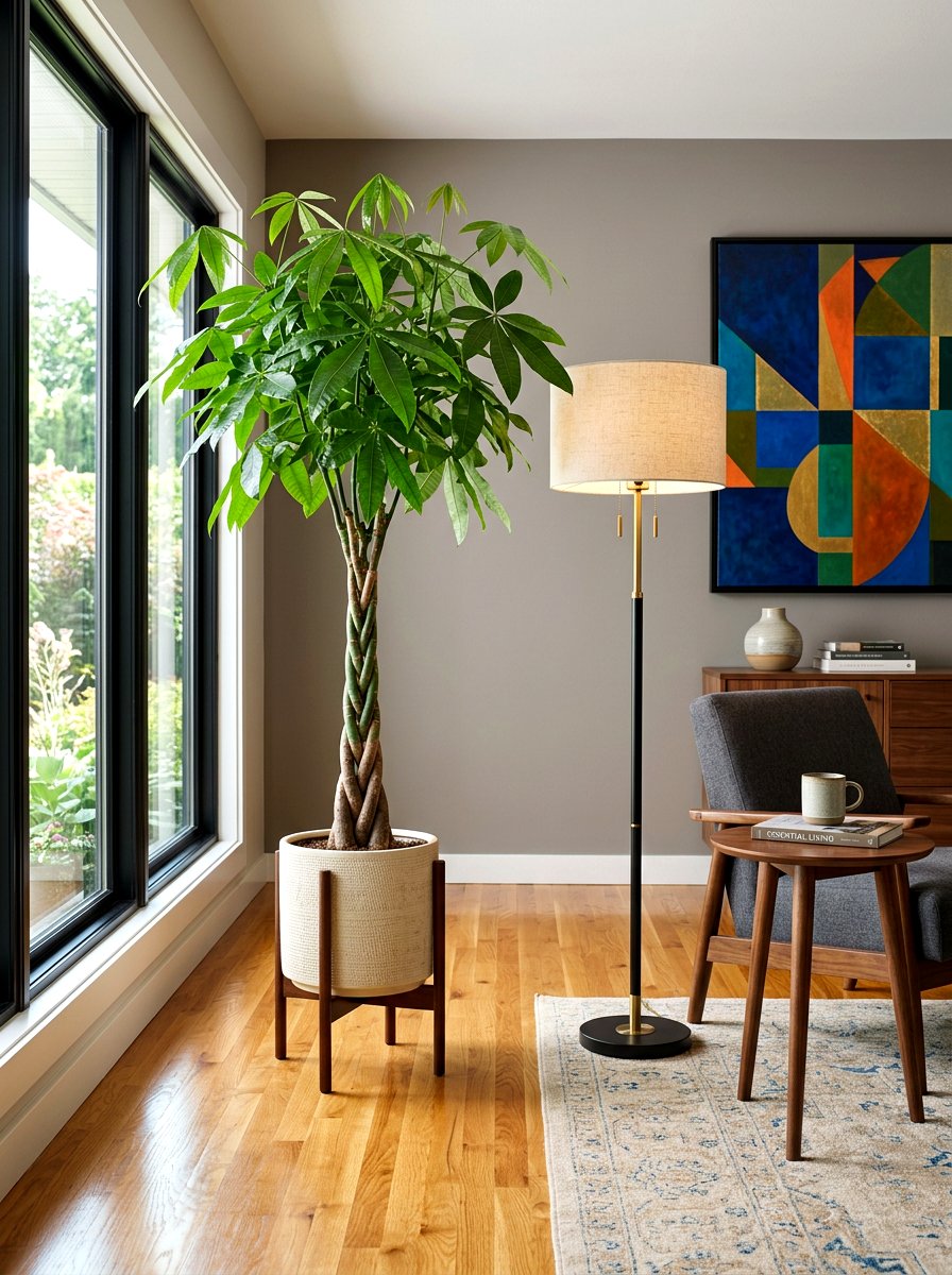 Money Tree Living Room Accent - 30 corner plant living room ideas