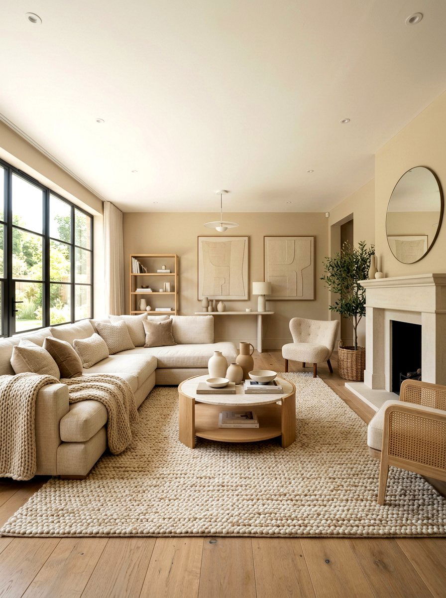 Monochromatic Beige Living Room - 30 Nancy Meyers living room ideas