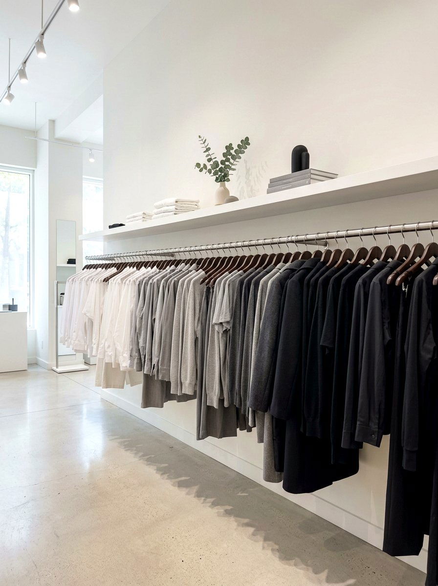 Monochromatic Clothing Arrangement - 30 minimal closet organization ideas
