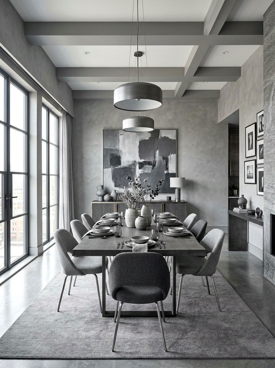Monochromatic Dining Room - 30 modern dining room ideas