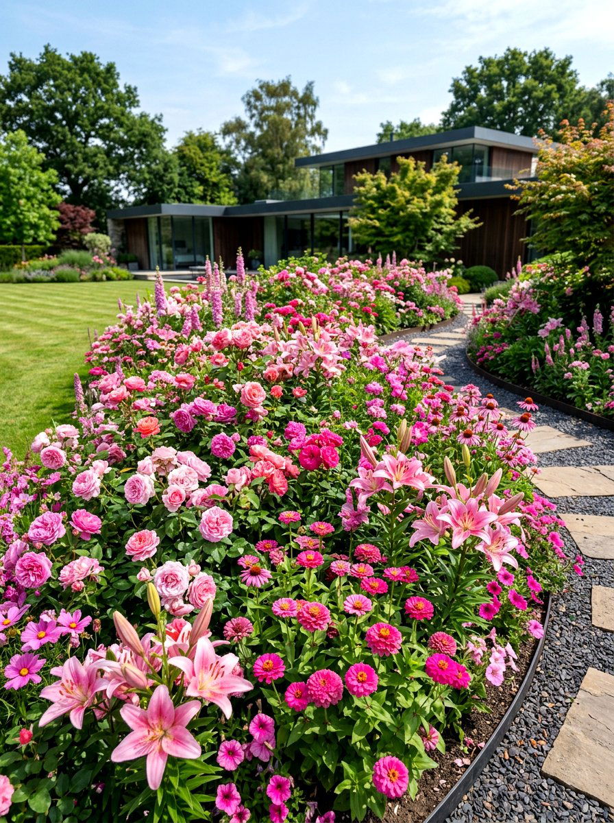 Monochromatic Flower Garden - 30 cutting garden layout ideas