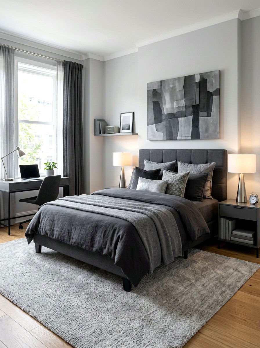 Monochromatic Gray Color Scheme - 30 minimalist teen room ideas