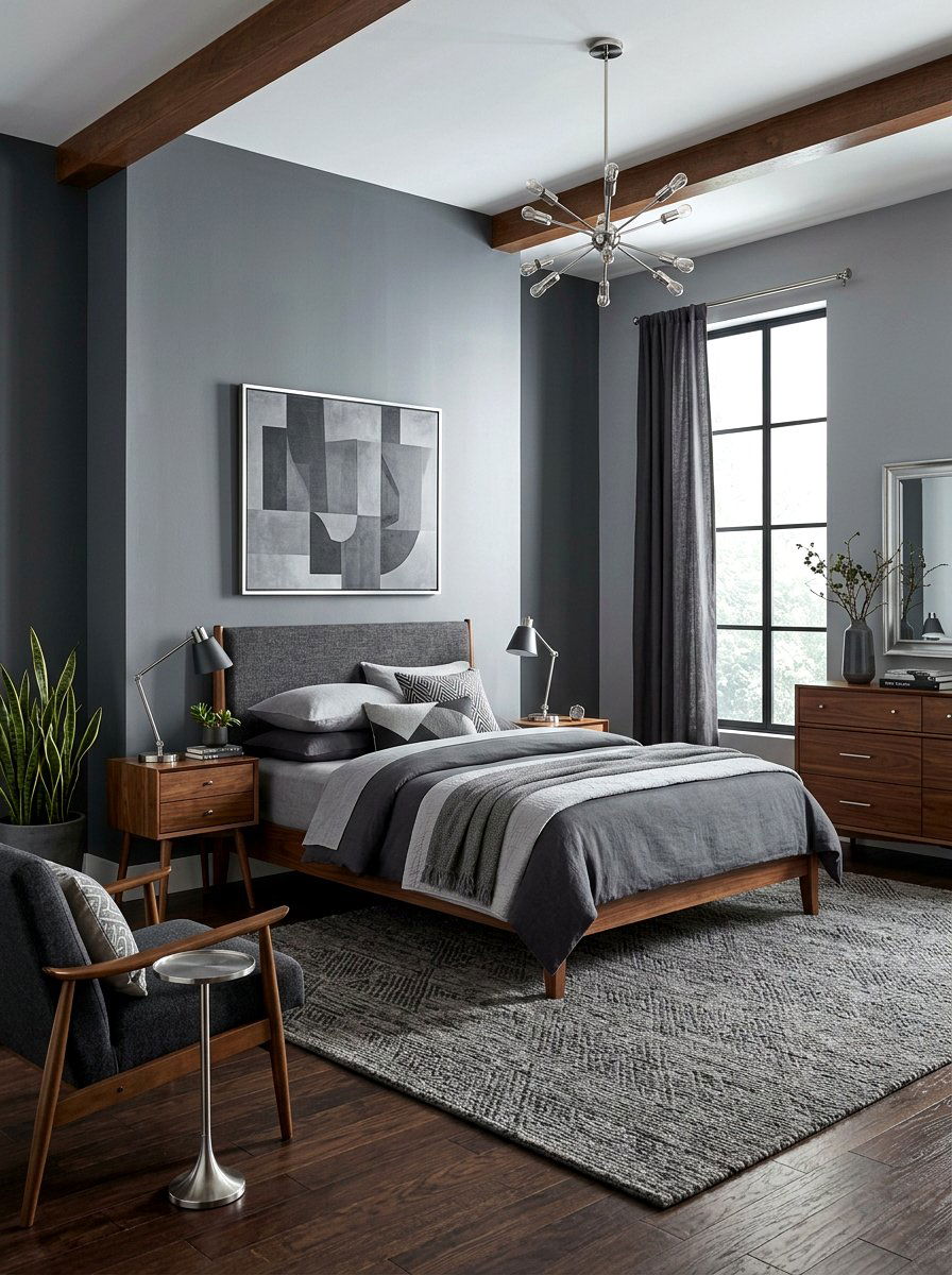 Monochromatic Midcentury Bedroom - 30 midcentury bedroom ideas