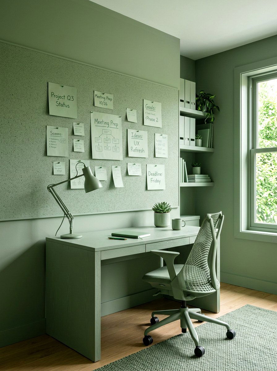Monochromatic Office Board - 30 office pinboard ideas