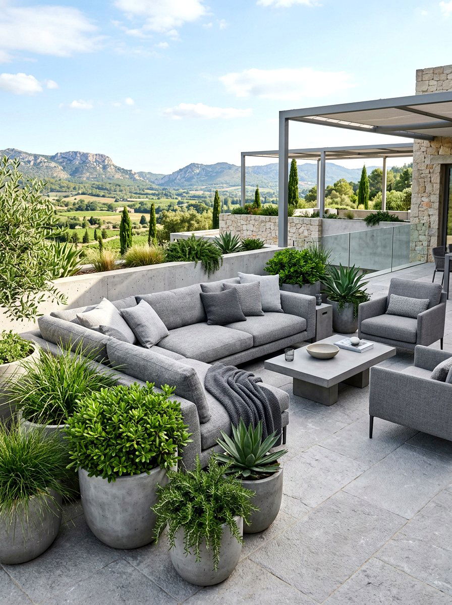 Monochromatic Outdoor Lounge Area - 30 cloud outdoor sofa ideas