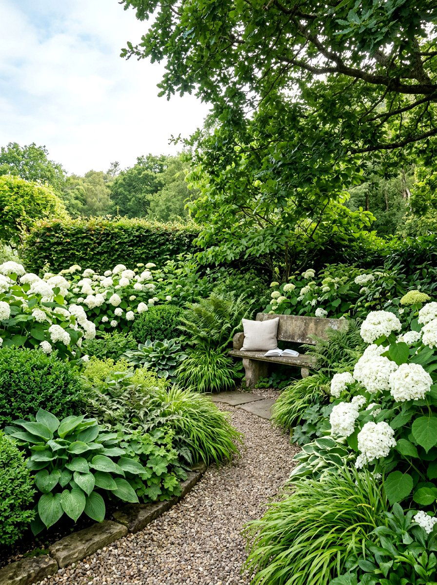 Monochromatic Planting Scheme - 30 quiet luxury backyard ideas