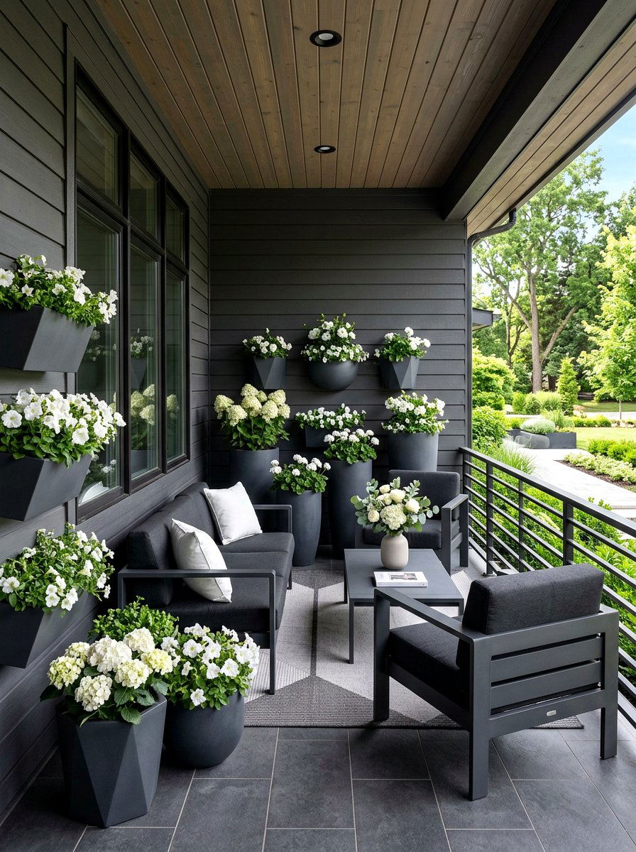 Monochromatic Porch Design Theme - 30 small front porch ideas