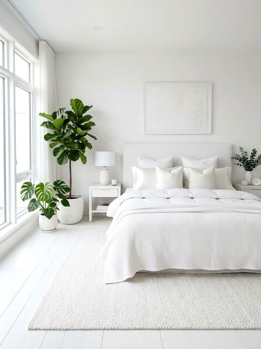 Monochromatic White Bedroom - 30 European bed styling ideas