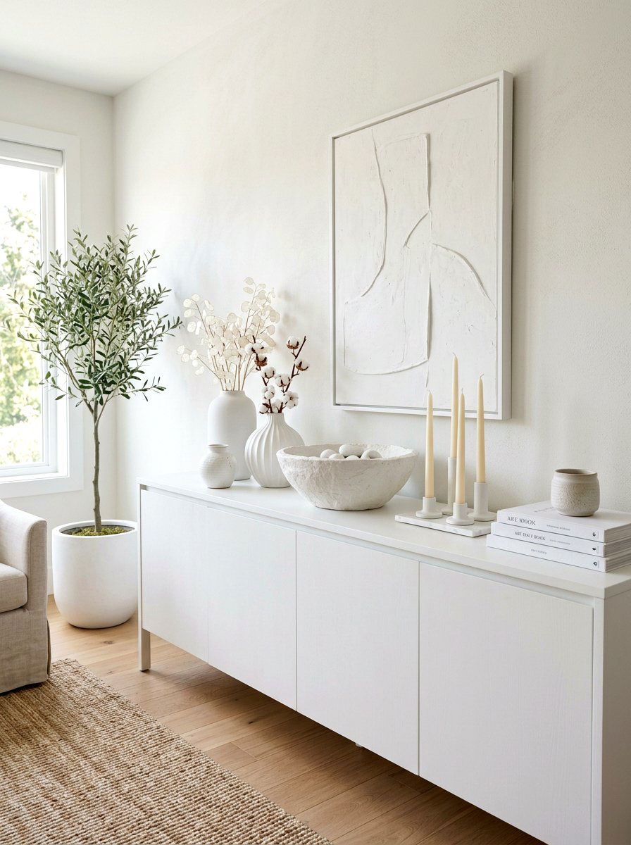 Monochromatic White Decor - 30 buffet table styling ideas